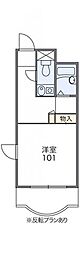 レオパレスパティオ 1Kの間取図画像