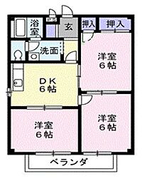 スズキシティハイツ 3DKの間取図画像