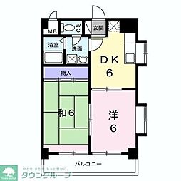 トモヨシフラット 2DKの間取図画像