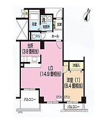 パティオス13番街 1LDKの間取図画像