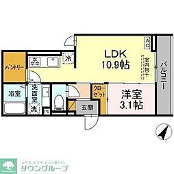 汐見丘PJ 1LDKの間取図画像