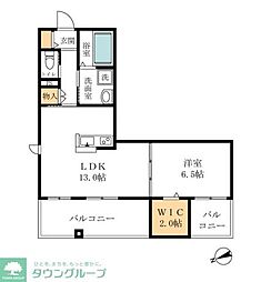 コルティーレ本中山 1LDKの間取図画像