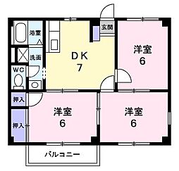 スズキシティハイツ 3DKの間取図画像
