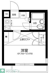 ジュネパレス市川24C 1Kの間取図画像