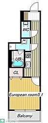 藤田コーポ 1Kの間取図画像