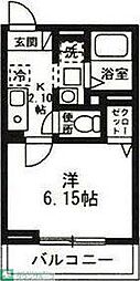 Verde塩焼 1Kの間取図画像