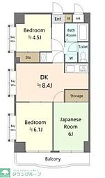 ハイブリッジソシア 3DKの間取図画像