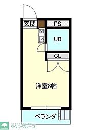 グランドKODAヒルズ ワンルームの間取図画像