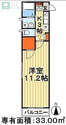 プリムコート 1Kの間取図画像