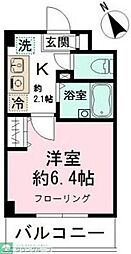 ミリアビタNo.5 1Kの間取図画像