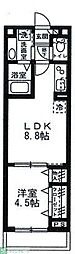 グリシーヌ 1LDKの間取図画像