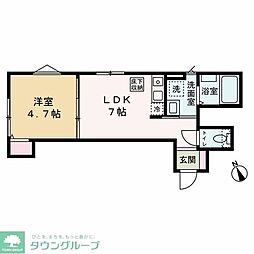 明和レジデンス 1DKの間取図画像