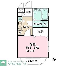 グランドヴィル487 1Kの間取図画像