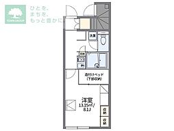 レオパレスサンリーブ3 1Kの間取図画像