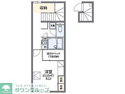 レオパレスサンリーブ3 1Kの間取図画像