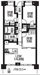レアシス津田沼前原の丘 3LDKの間取図画像