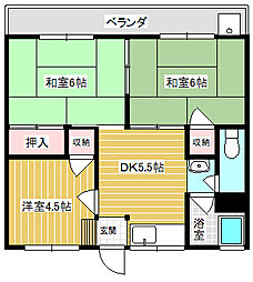 ミキハイツ 3階3Kの間取り