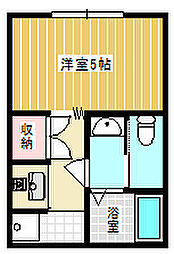 ビアマーレ新宮 ワンルームの間取図画像
