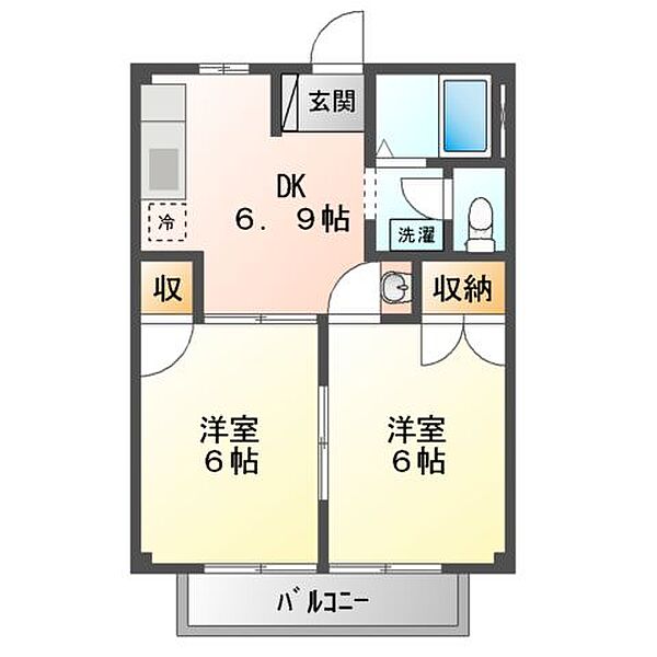 ネオライフ堂本 ｜兵庫県たつの市龍野町堂本(賃貸アパート2DK・1階・40.04㎡)の写真 その2