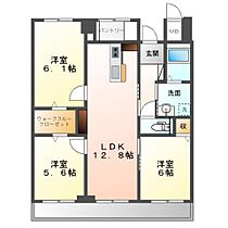 ハイツ赤坂  ｜ 兵庫県相生市赤坂１丁目（賃貸アパート3LDK・6階・68.43㎡） その2