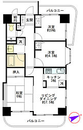 朝日プラザ吹上 3LDKの間取図画像