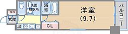 アドバンス三宮3リンクス 3階1Kの間取り