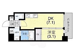 SDグランツ三宮イーストフロント 3階1DKの間取り
