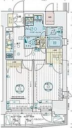 エステムコート神戸元町2リザーヴ 9階2Kの間取り