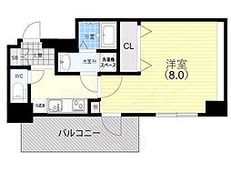 レジデンス三宮ライン 9階1Kの間取り