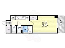 GENOVIA神戸湊川公園 1Kの間取図画像