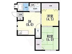 エクラシア鷹取 2LDKの間取図画像