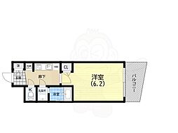 プレサンス神戸元町ミューズ 1Kの間取図画像