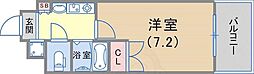 エステムコート三宮山手2ソアーレ 1Kの間取図画像