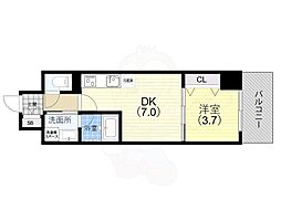 レオンコンフォート神戸駅前 1DKの間取図画像