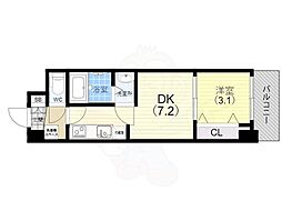 アドバンス神戸レイソレ 1DKの間取図画像