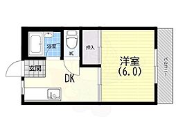 グローリア久保 1DKの間取図画像