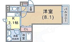 レジデンスヒルオオタニ 1Kの間取図画像