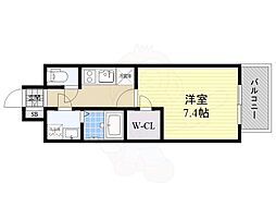 ワールドアイコウベハーバーランド 1Kの間取図画像