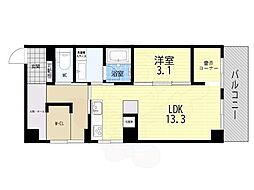 ライオンズマンション神戸元町通 1LDKの間取図画像
