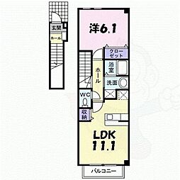 シーズコート 1LDKの間取図画像