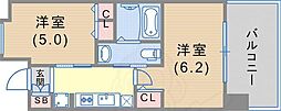 エステムプラザ神戸西Vミラージュ 2Kの間取図画像
