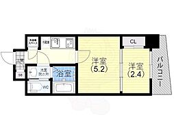 セレニテ神戸プリエ 2Kの間取図画像
