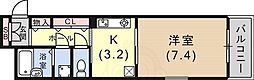 プレサンス新神戸 1Kの間取図画像