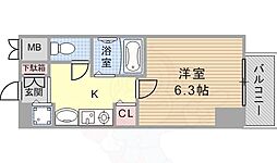 ロイヤルヒル神戸三ノ宮Part2 1Kの間取図画像