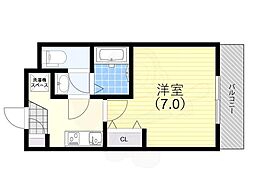 AILE神戸西 1Kの間取図画像