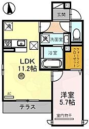 TheCross 1LDKの間取図画像