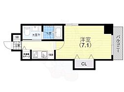 ビエント花隈 1Kの間取図画像
