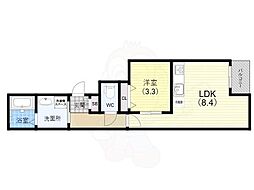 C-GRID神戸脇浜 1LDKの間取図画像