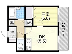 フルール妙法寺 1DKの間取図画像
