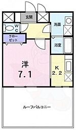 プリムローズ ワンルームの間取図画像